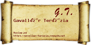 Gavallér Terézia névjegykártya